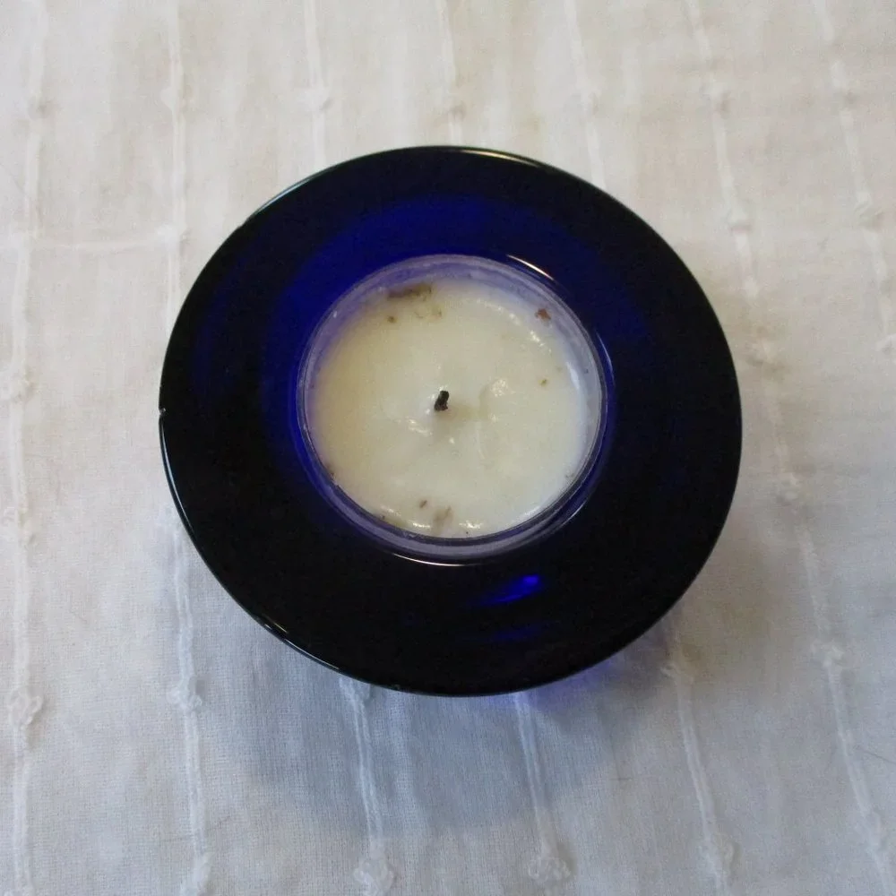 Vtg IKEA / 3 cobalt blue glass tealight holder